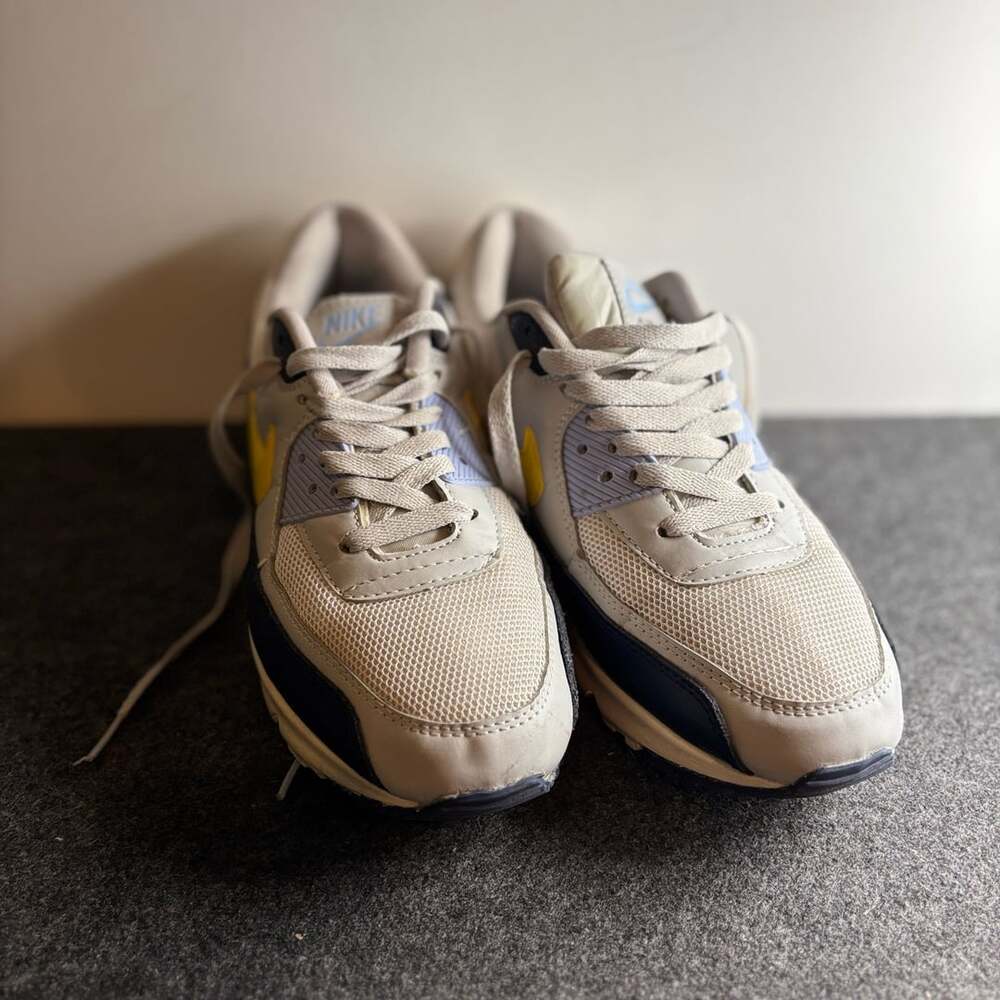 Nike Air Max 90 Essential White Navy Yellow Size 11